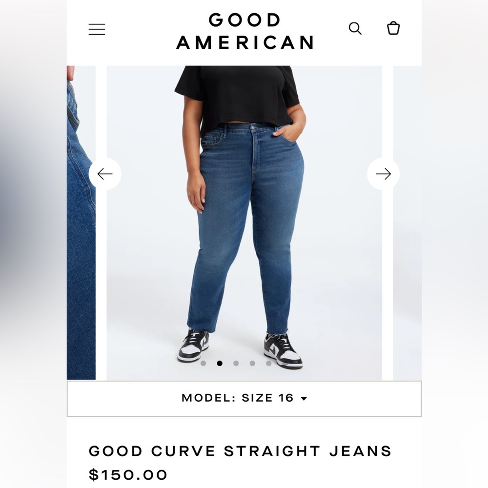 NWOT Good American Good Curve Straight Jean